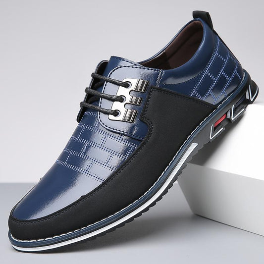 Men's No-Stripe Oxford Derby Orthopedic Leather Shoes