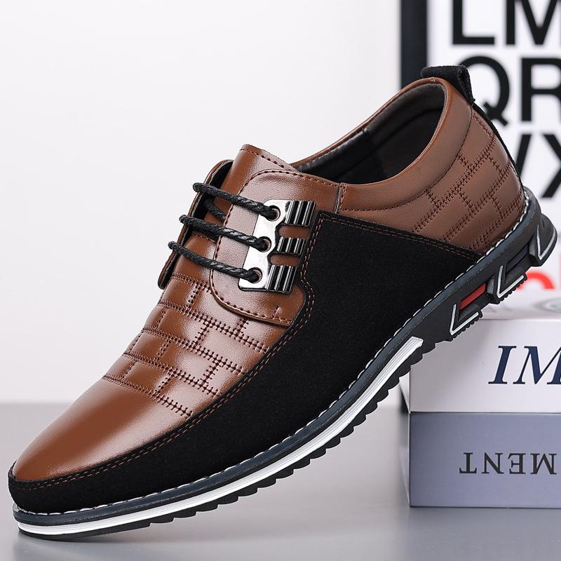 Crocodile texture leather fashion business casual shoes