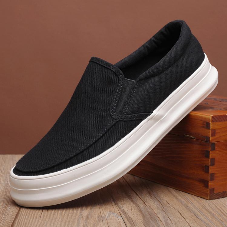 New Men's Casual Shoes Breathable Canvas Shoes Lightweight Soft Flat Shoes Outdoor