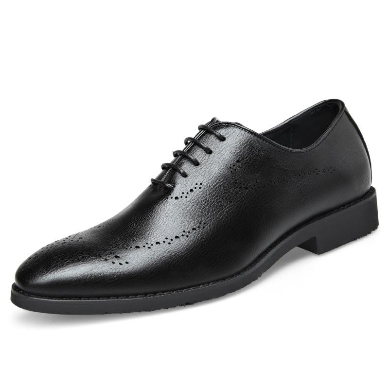 Italian handmade bullock breathable men's business banquet leather shoes