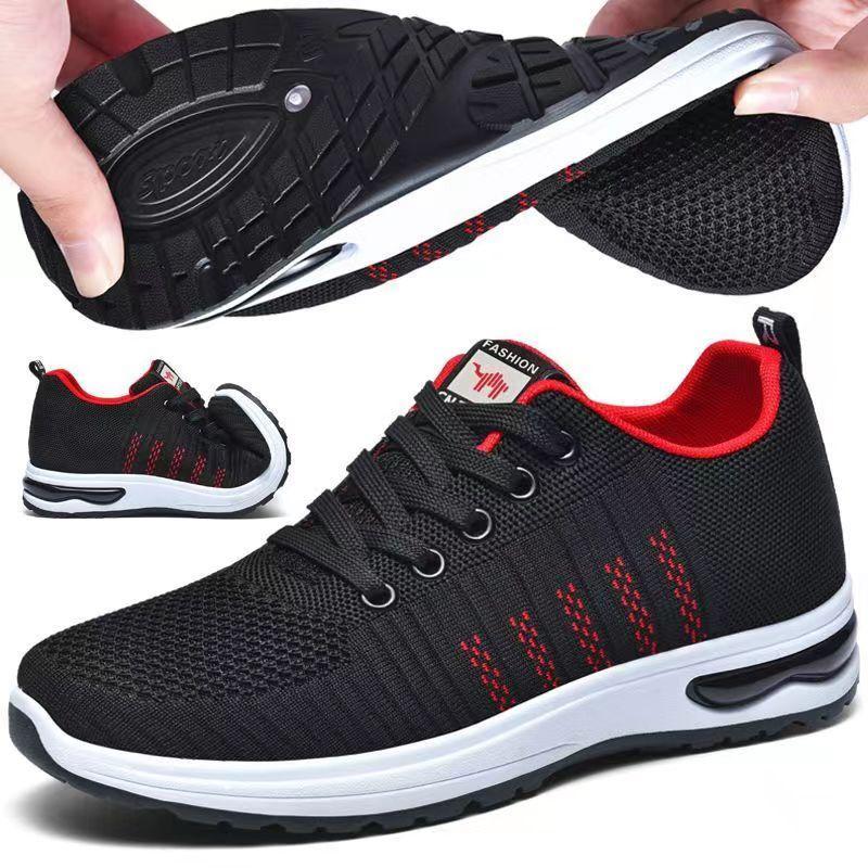 Men's Air Cushion Sneakers Lac-up Mesh Men Casual Shoes Lightweight Comfortable Walking Sneakers