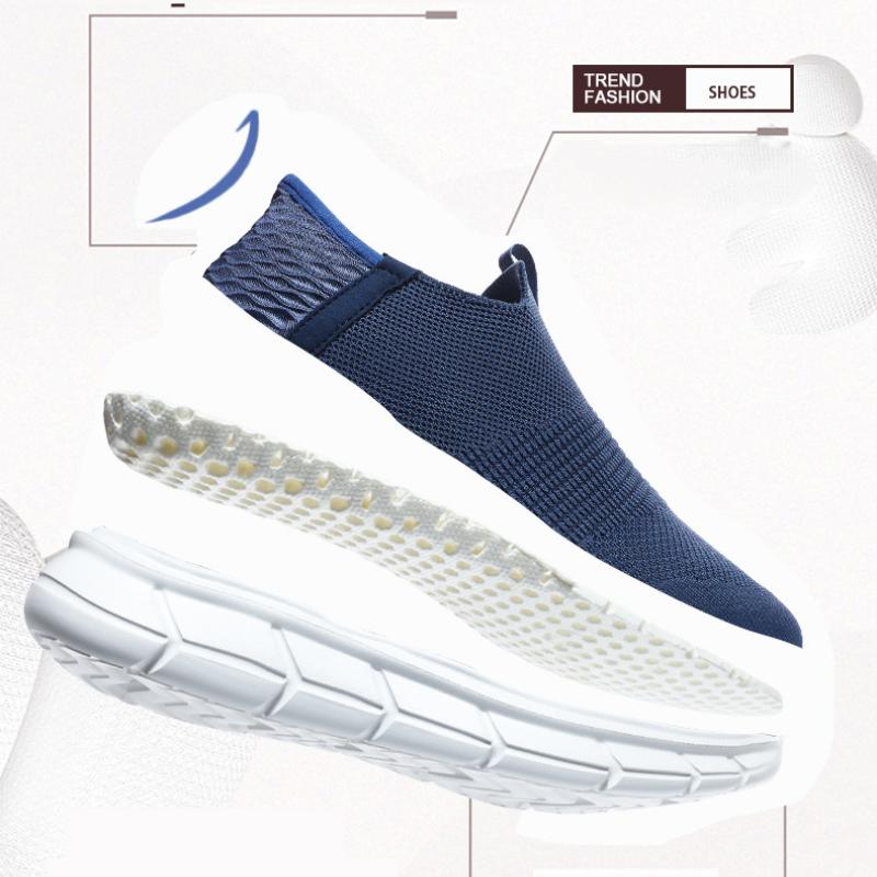 Summer fly-weaving slip on wear-resistant soft bottom casual shoes